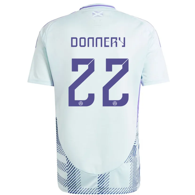 Danxen Damen Schottland Julian Donnery #22 Helles Mintblau Auswärtstrikot Trikot 24-26 T-Shirt