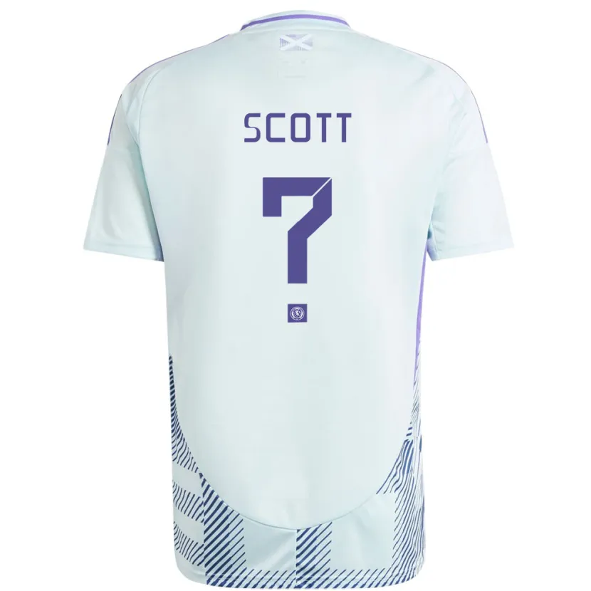 Danxen Damen Schottland Cameron Scott #0 Helles Mintblau Auswärtstrikot Trikot 24-26 T-Shirt