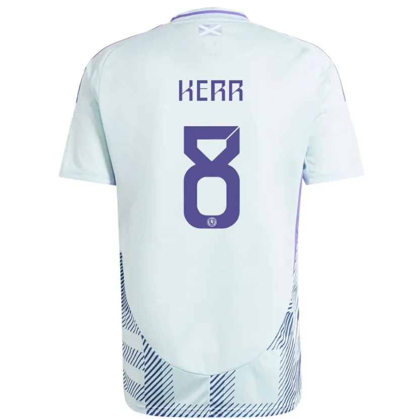 Danxen Damen Schottland Samantha Kerr #8 Helles Mintblau Auswärtstrikot Trikot 24-26 T-Shirt