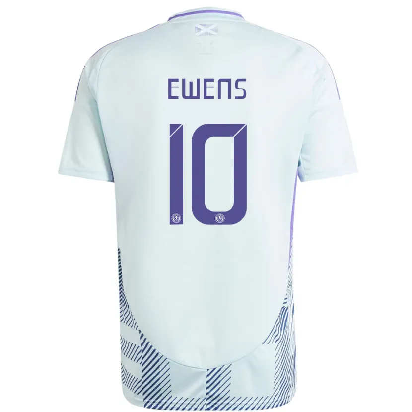 Danxen Damen Schottland Sarah Ewens #10 Helles Mintblau Auswärtstrikot Trikot 24-26 T-Shirt