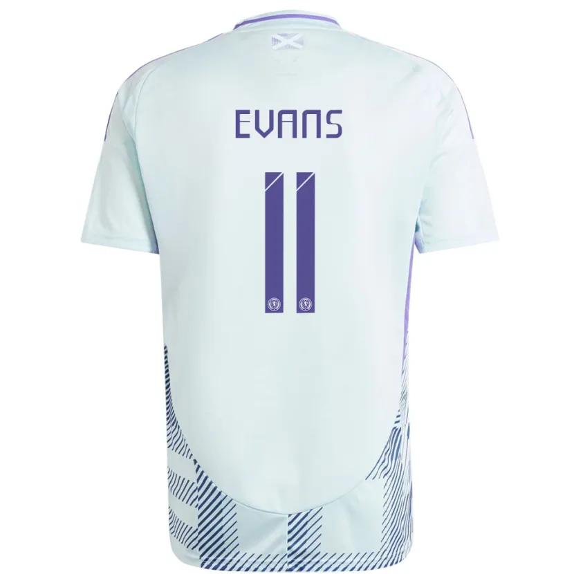 Danxen Damen Schottland Lisa Evans #11 Helles Mintblau Auswärtstrikot Trikot 24-26 T-Shirt