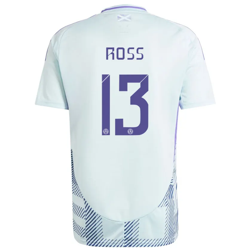Danxen Damen Schottland Jane Ross #13 Helles Mintblau Auswärtstrikot Trikot 24-26 T-Shirt