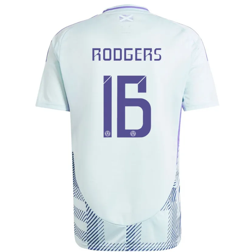 Danxen Damen Schottland Amy Rodgers #16 Helles Mintblau Auswärtstrikot Trikot 24-26 T-Shirt