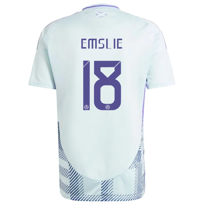 Danxen Damen Schottland Claire Emslie #18 Helles Mintblau Auswärtstrikot Trikot 24-26 T-Shirt