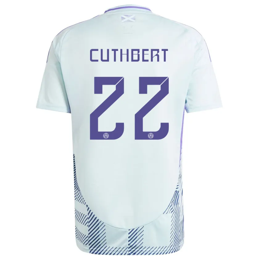 Danxen Damen Schottland Erin Cuthbert #22 Helles Mintblau Auswärtstrikot Trikot 24-26 T-Shirt