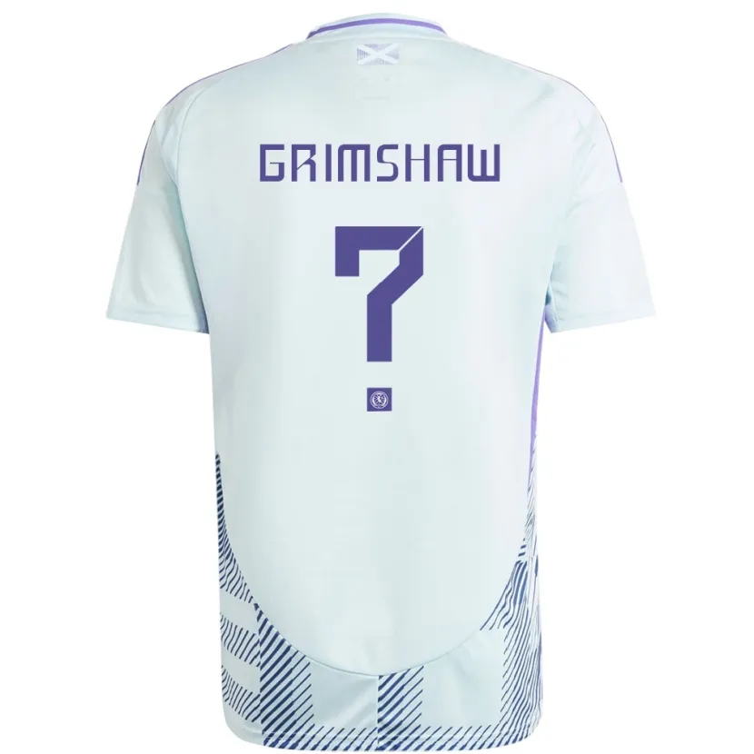 Danxen Damen Schottland Christy Grimshaw #0 Helles Mintblau Auswärtstrikot Trikot 24-26 T-Shirt