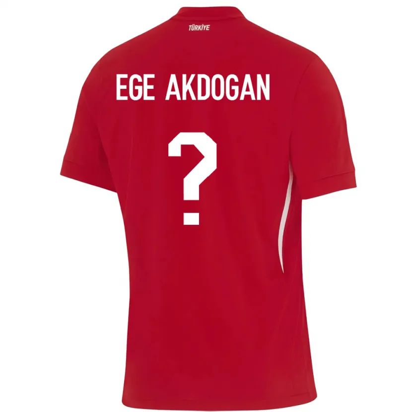 Danxen Damen Türkei Hasan Ege Akdoğan #0 Rot Auswärtstrikot Trikot 24-26 T-Shirt