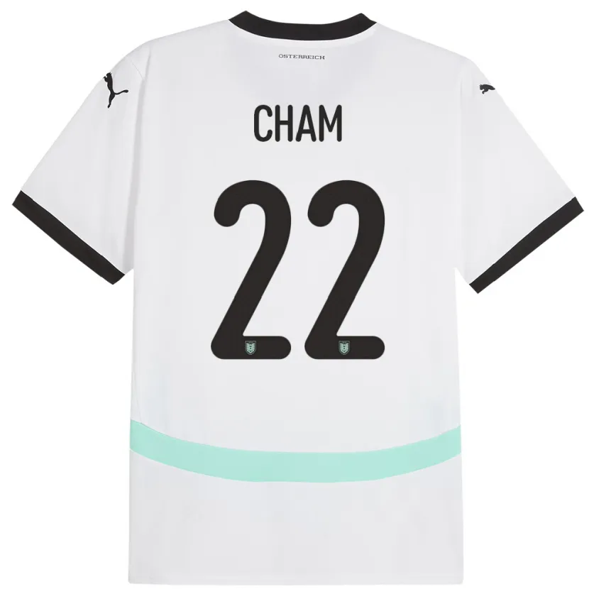 Danxen Damen Österreich Muhammed Cham #22 Weiß Auswärtstrikot Trikot 24-26 T-Shirt