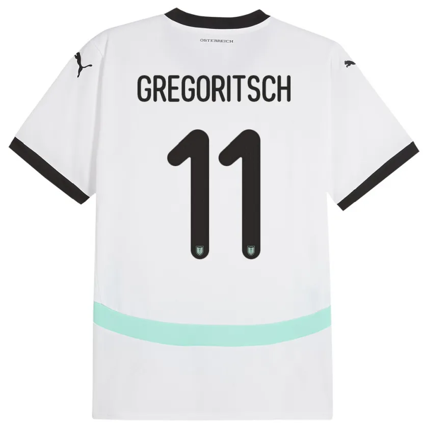 Danxen Damen Österreich Michael Gregoritsch #11 Weiß Auswärtstrikot Trikot 24-26 T-Shirt