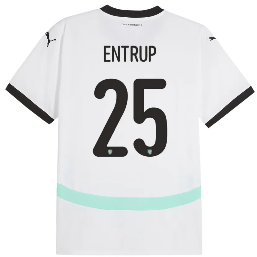 Danxen Damen Österreich Maximilian Entrup #25 Weiß Auswärtstrikot Trikot 24-26 T-Shirt