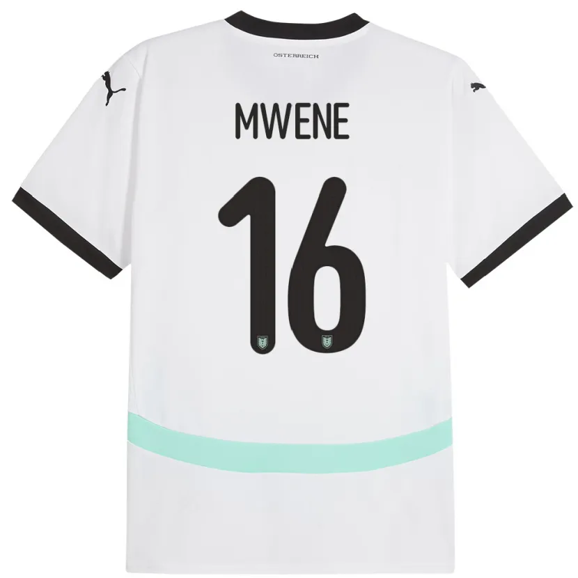 Danxen Damen Österreich Phillipp Mwene #16 Weiß Auswärtstrikot Trikot 24-26 T-Shirt