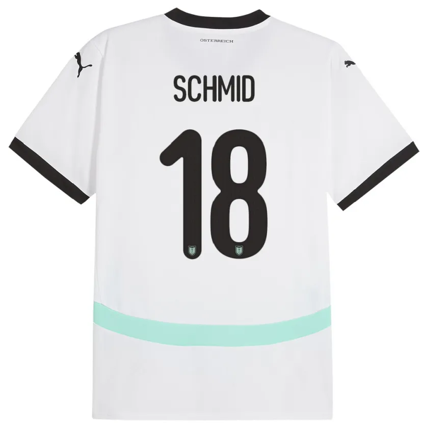 Danxen Damen Österreich Romano Schmid #18 Weiß Auswärtstrikot Trikot 24-26 T-Shirt