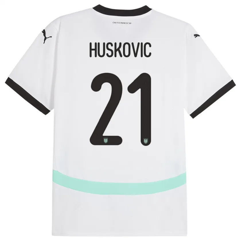 Danxen Damen Österreich Muharem Huskovic #21 Weiß Auswärtstrikot Trikot 24-26 T-Shirt
