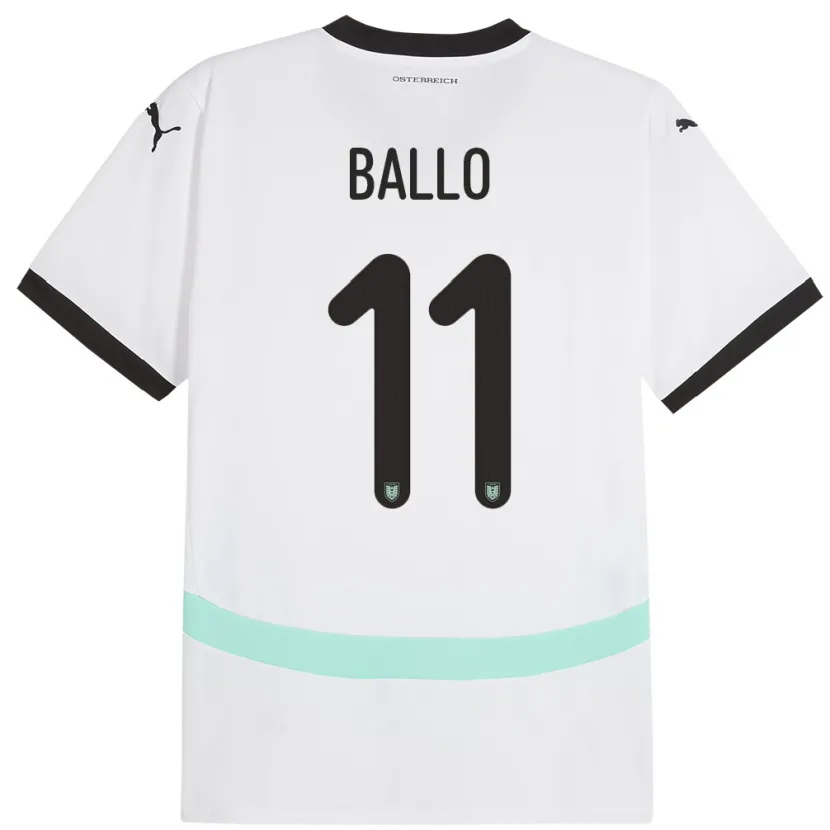 Danxen Damen Österreich Thierno Ballo #11 Weiß Auswärtstrikot Trikot 24-26 T-Shirt