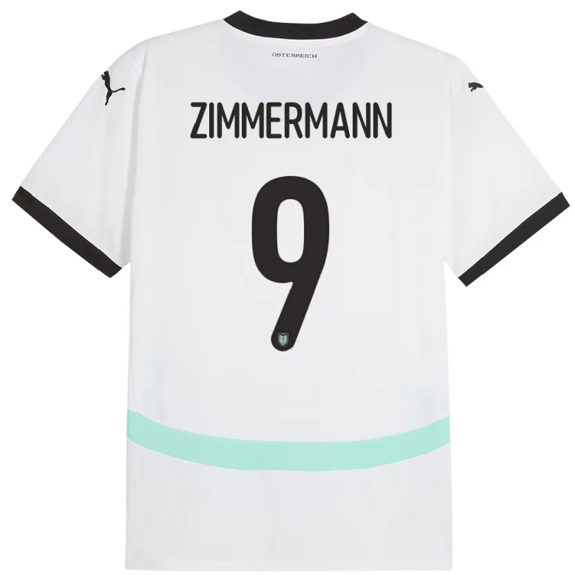 Danxen Damen Österreich Bernhard Zimmermann #9 Weiß Auswärtstrikot Trikot 24-26 T-Shirt