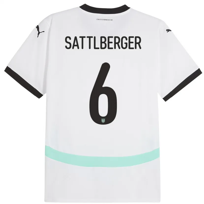 Danxen Damen Österreich Nikolas Sattlberger #6 Weiß Auswärtstrikot Trikot 24-26 T-Shirt