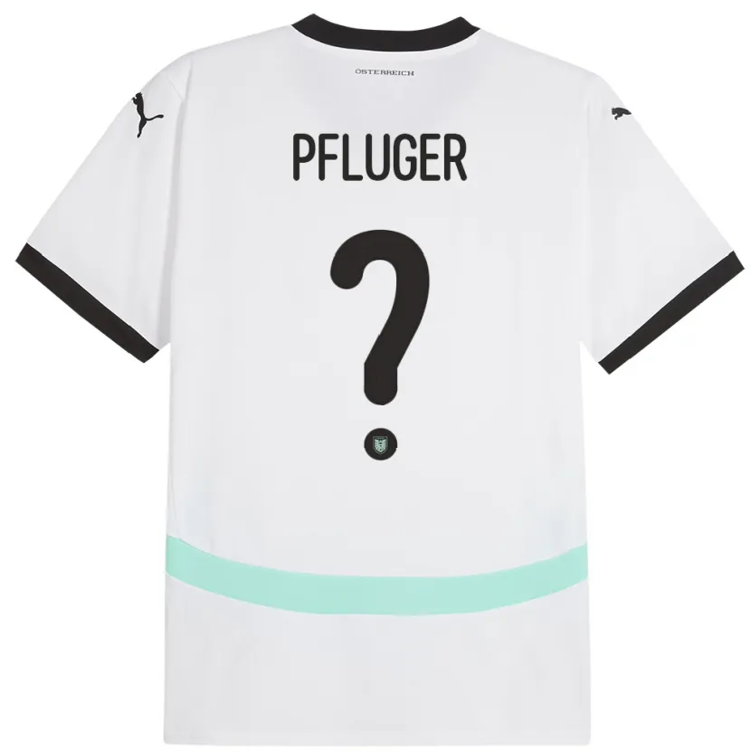 Danxen Damen Österreich Luis Pfluger #0 Weiß Auswärtstrikot Trikot 24-26 T-Shirt