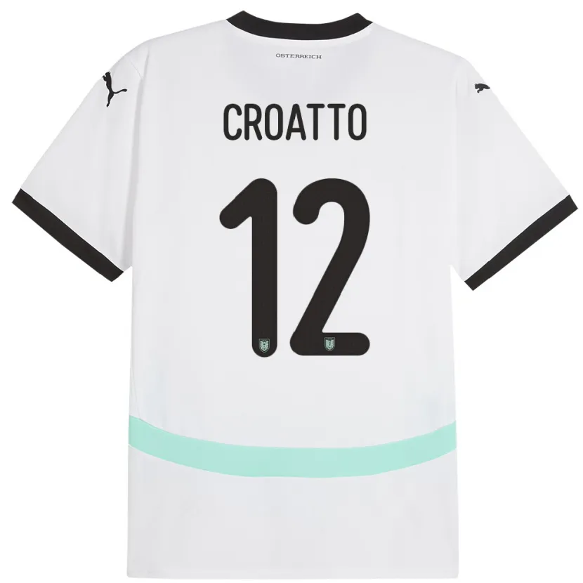 Danxen Damen Österreich Michela Croatto #12 Weiß Auswärtstrikot Trikot 24-26 T-Shirt