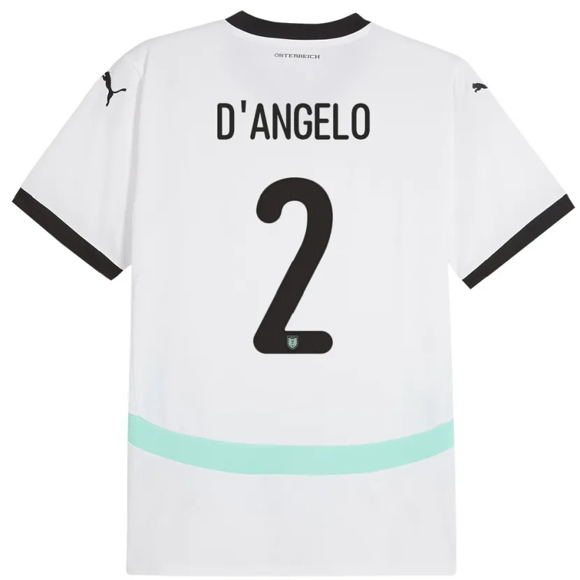 Danxen Damen Österreich Chiara D’angelo #2 Weiß Auswärtstrikot Trikot 24-26 T-Shirt