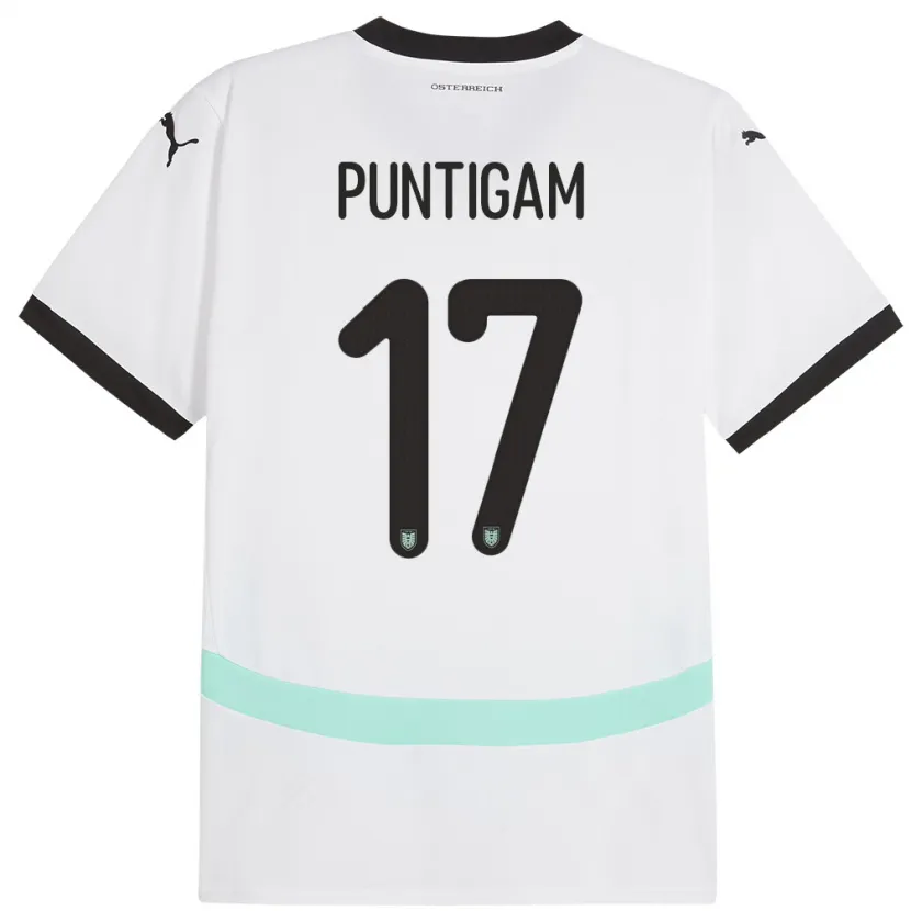 Danxen Damen Österreich Sarah Puntigam #17 Weiß Auswärtstrikot Trikot 24-26 T-Shirt
