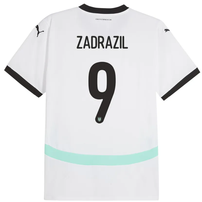 Danxen Damen Österreich Sarah Zadrazil #9 Weiß Auswärtstrikot Trikot 24-26 T-Shirt