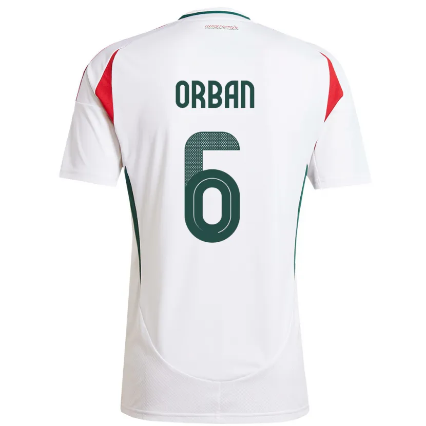 Danxen Damen Ungarn Willi Orbán #6 Weiß Auswärtstrikot Trikot 24-26 T-Shirt