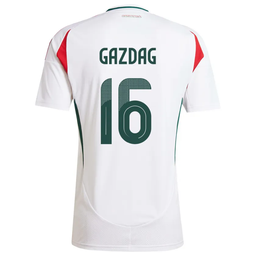 Danxen Damen Ungarn Dániel Gazdag #16 Weiß Auswärtstrikot Trikot 24-26 T-Shirt