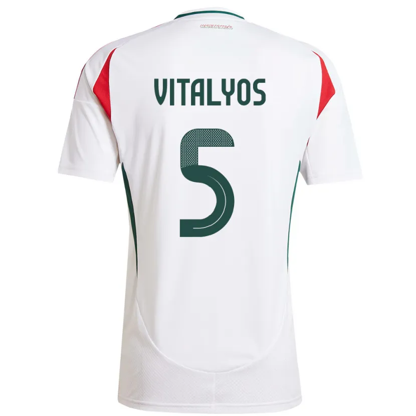Danxen Damen Ungarn Viktor Vitályos #5 Weiß Auswärtstrikot Trikot 24-26 T-Shirt