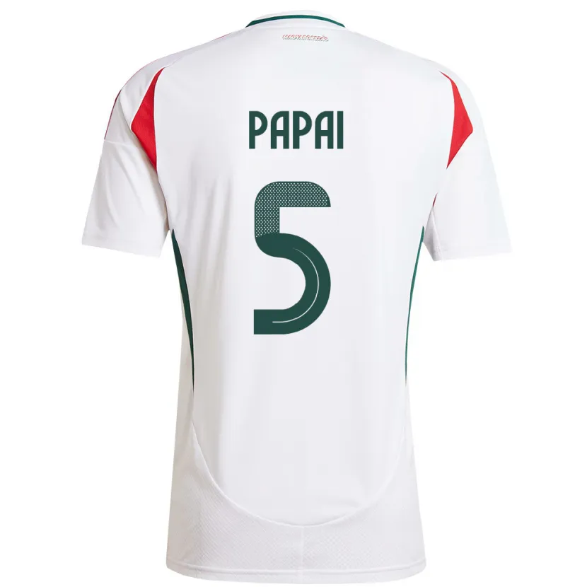 Danxen Damen Ungarn Emőke Pápai #5 Weiß Auswärtstrikot Trikot 24-26 T-Shirt