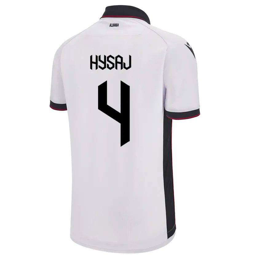 Danxen Damen Albanien Elseid Hysaj #4 Weiß Auswärtstrikot Trikot 24-26 T-Shirt