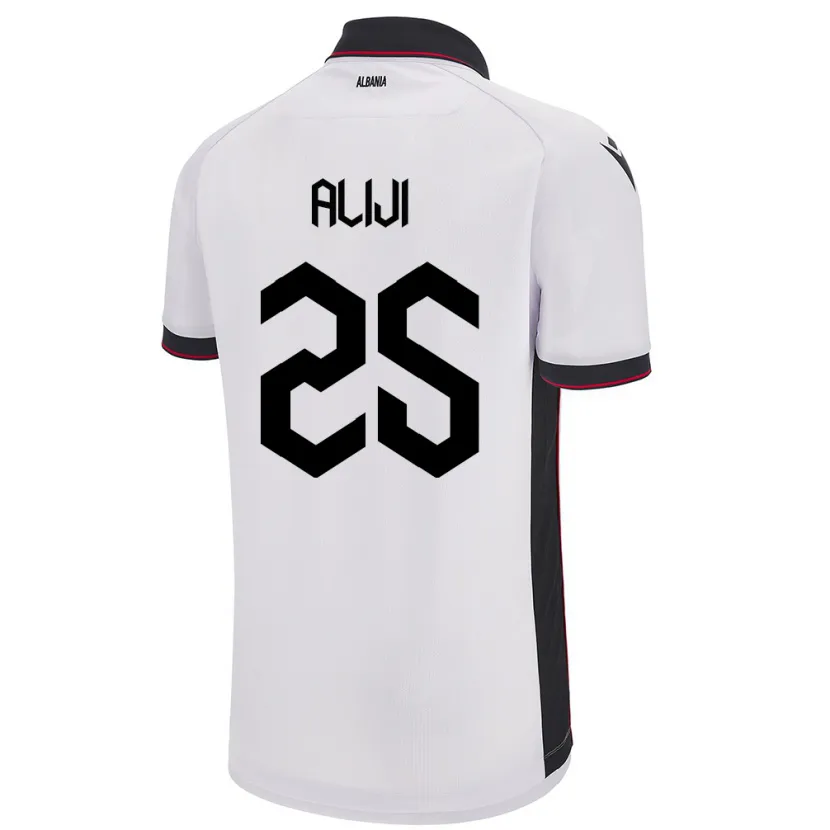 Danxen Damen Albanien Naser Aliji #25 Weiß Auswärtstrikot Trikot 24-26 T-Shirt