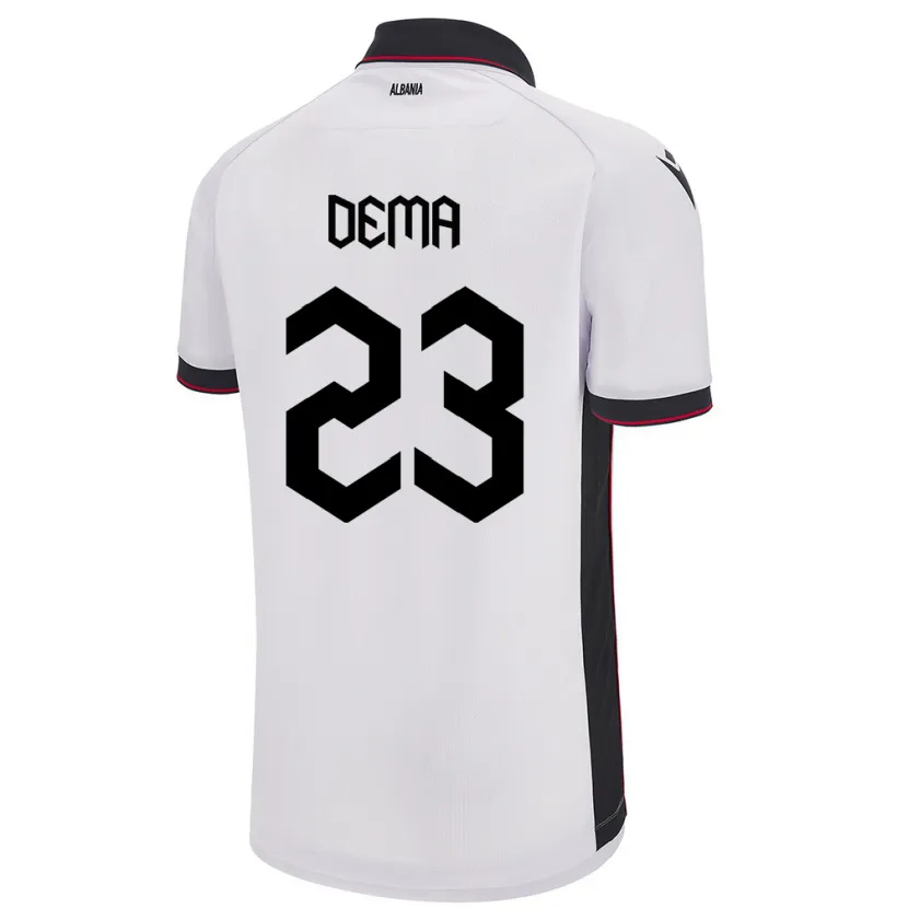 Danxen Damen Albanien Endri Dema #23 Weiß Auswärtstrikot Trikot 24-26 T-Shirt