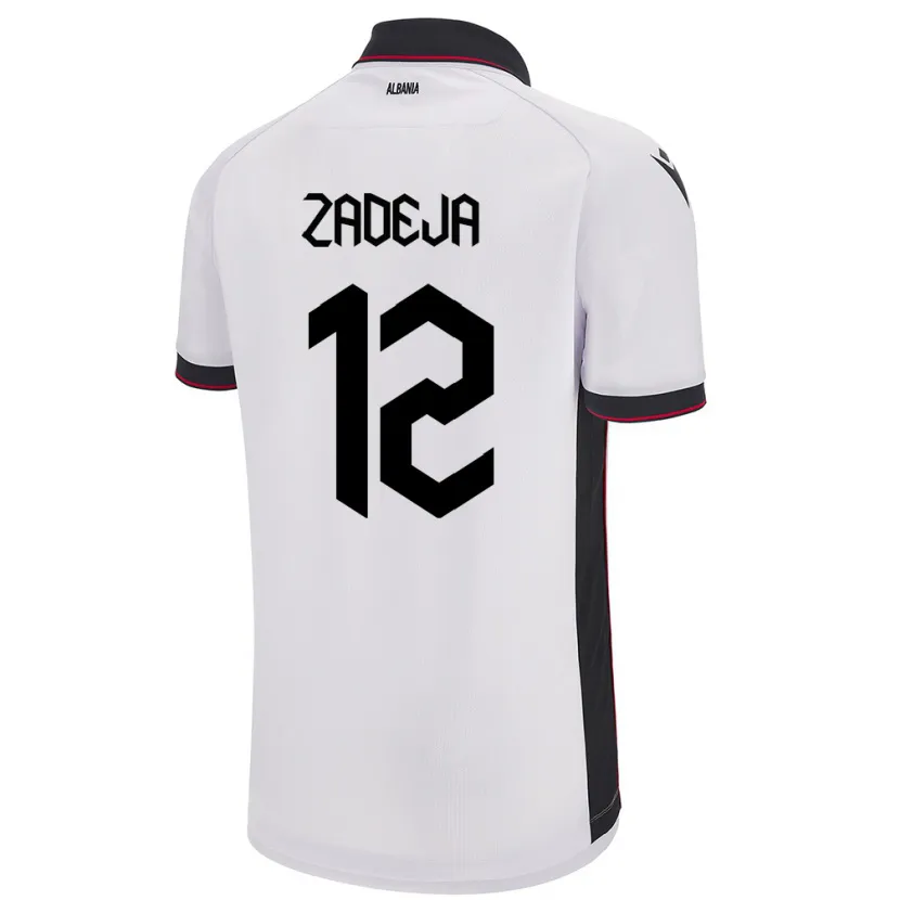 Danxen Damen Albanien Darius Zadeja #12 Weiß Auswärtstrikot Trikot 24-26 T-Shirt