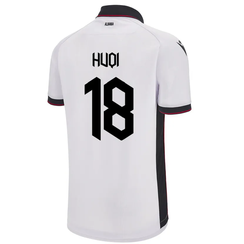 Danxen Damen Albanien Mattia Huqi #18 Weiß Auswärtstrikot Trikot 24-26 T-Shirt