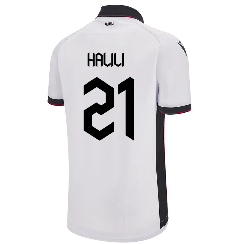Danxen Damen Albanien Renato Halili #21 Weiß Auswärtstrikot Trikot 24-26 T-Shirt