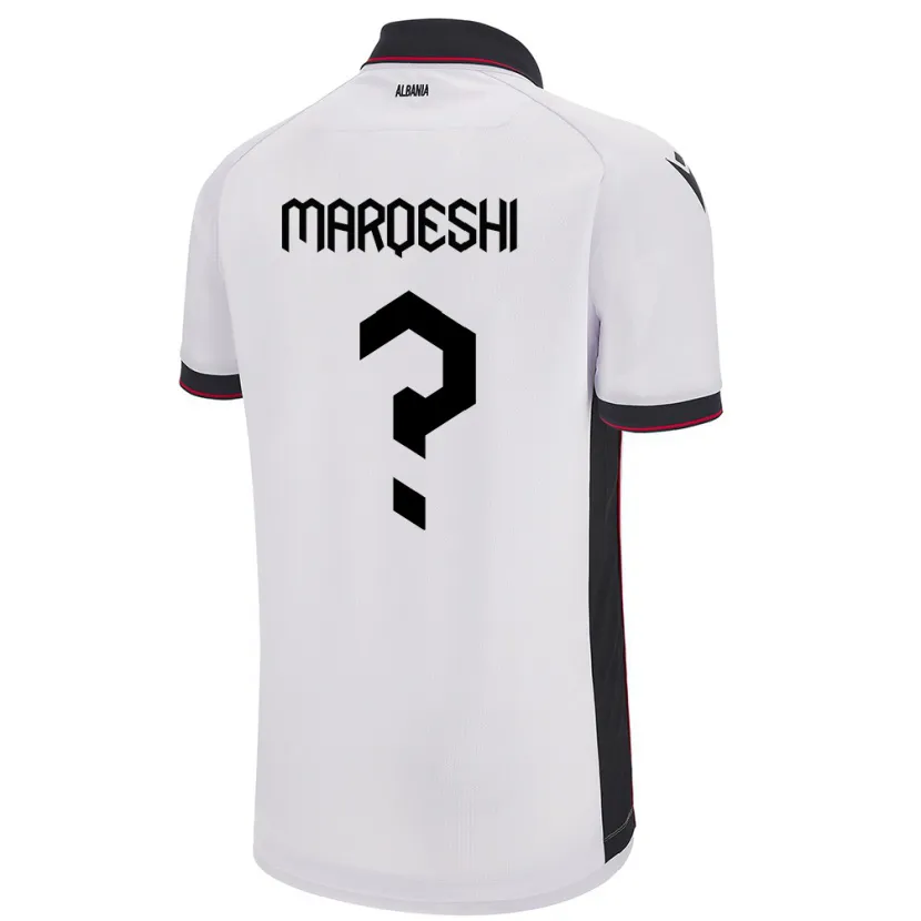 Danxen Damen Albanien Ernesto Marqeshi #0 Weiß Auswärtstrikot Trikot 24-26 T-Shirt
