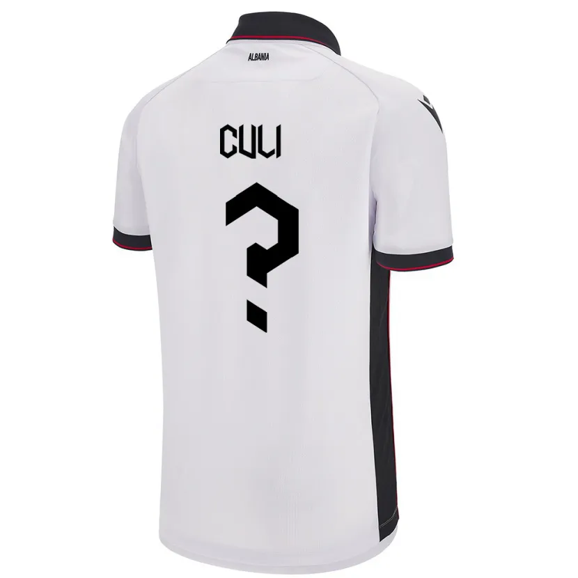 Danxen Damen Albanien Daniel Culi #0 Weiß Auswärtstrikot Trikot 24-26 T-Shirt