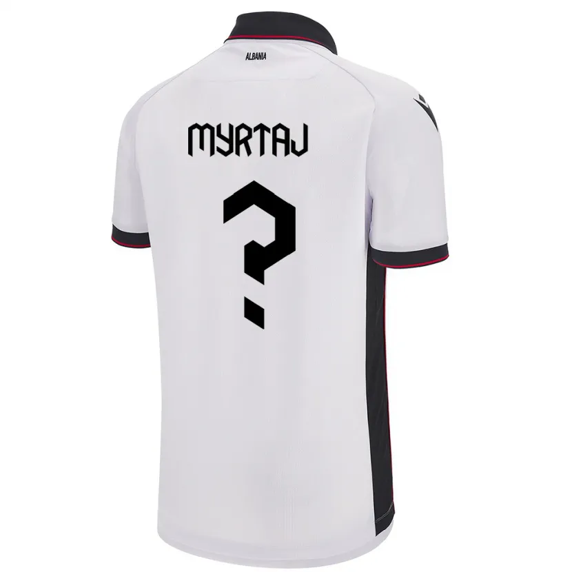 Danxen Damen Albanien Leon Myrtaj #0 Weiß Auswärtstrikot Trikot 24-26 T-Shirt