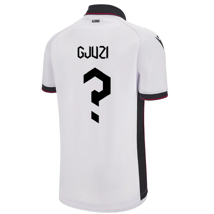 Danxen Damen Albanien Etrit Gjuzi #0 Weiß Auswärtstrikot Trikot 24-26 T-Shirt