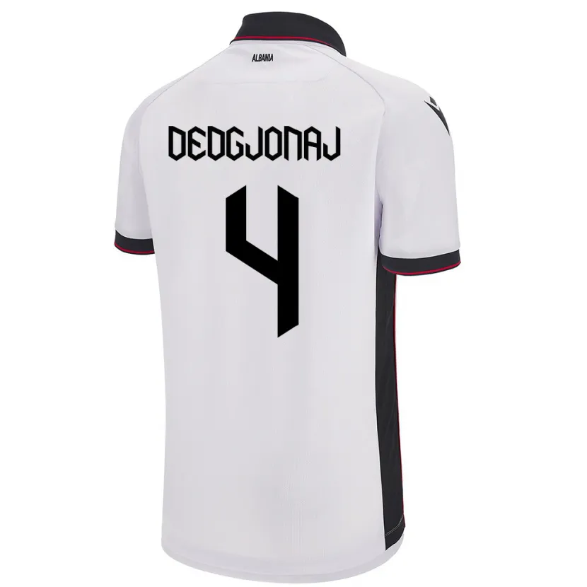 Danxen Damen Albanien Leonora Dedgjonaj #4 Weiß Auswärtstrikot Trikot 24-26 T-Shirt