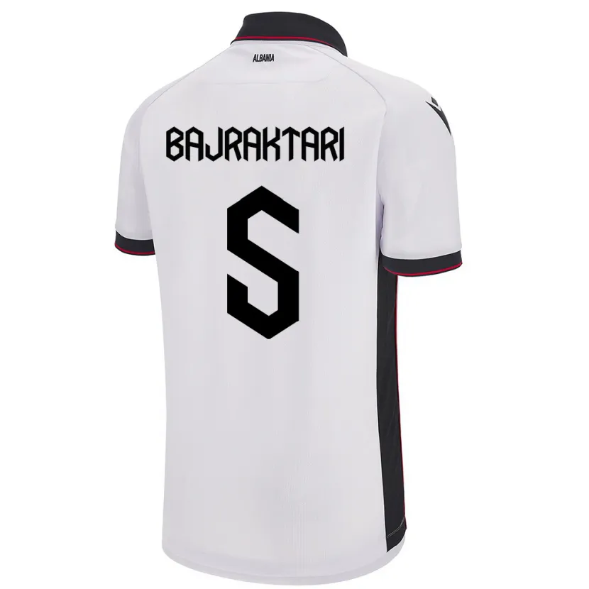 Danxen Damen Albanien Arbiona Bajraktari #5 Weiß Auswärtstrikot Trikot 24-26 T-Shirt