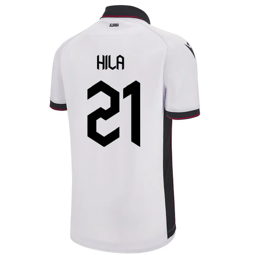 Danxen Damen Albanien Alma Hila #21 Weiß Auswärtstrikot Trikot 24-26 T-Shirt