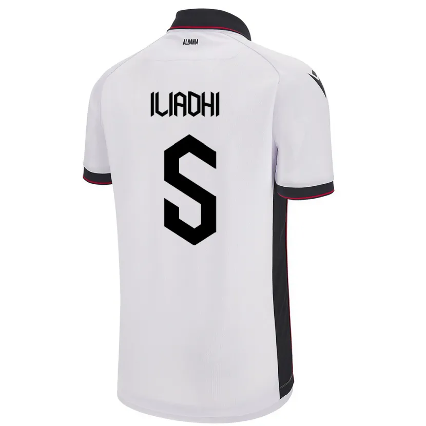 Danxen Damen Albanien Aglia Iliadhi #5 Weiß Auswärtstrikot Trikot 24-26 T-Shirt