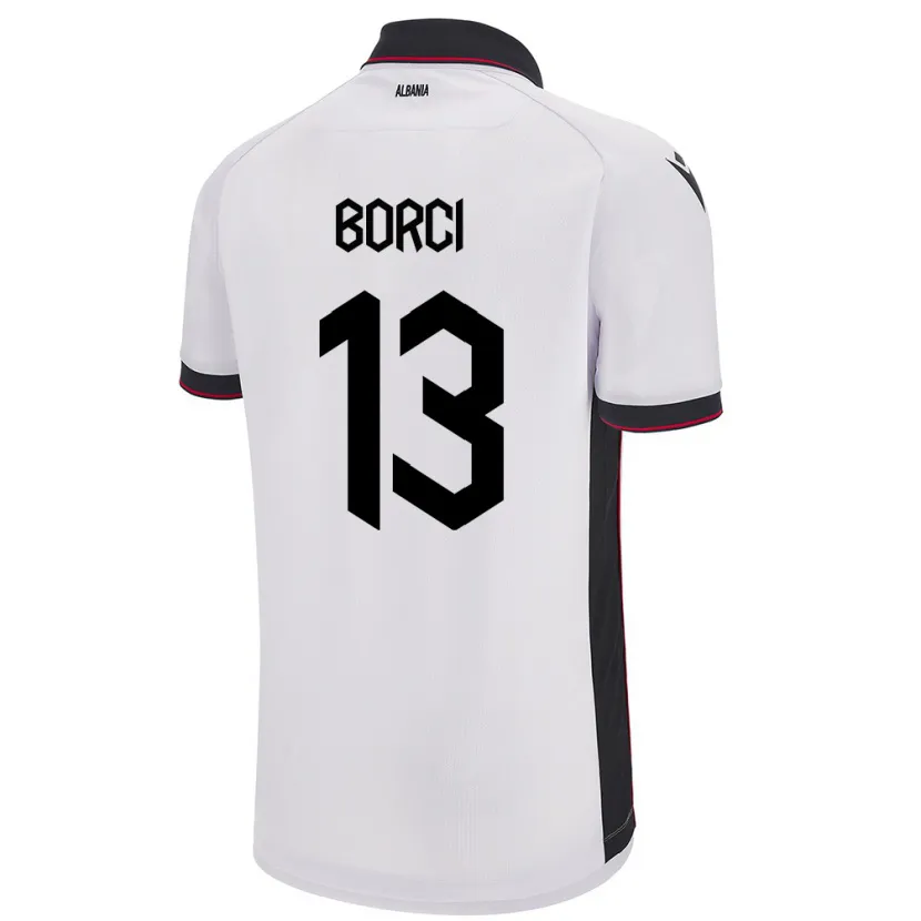 Danxen Damen Albanien Klaudia Borci #13 Weiß Auswärtstrikot Trikot 24-26 T-Shirt