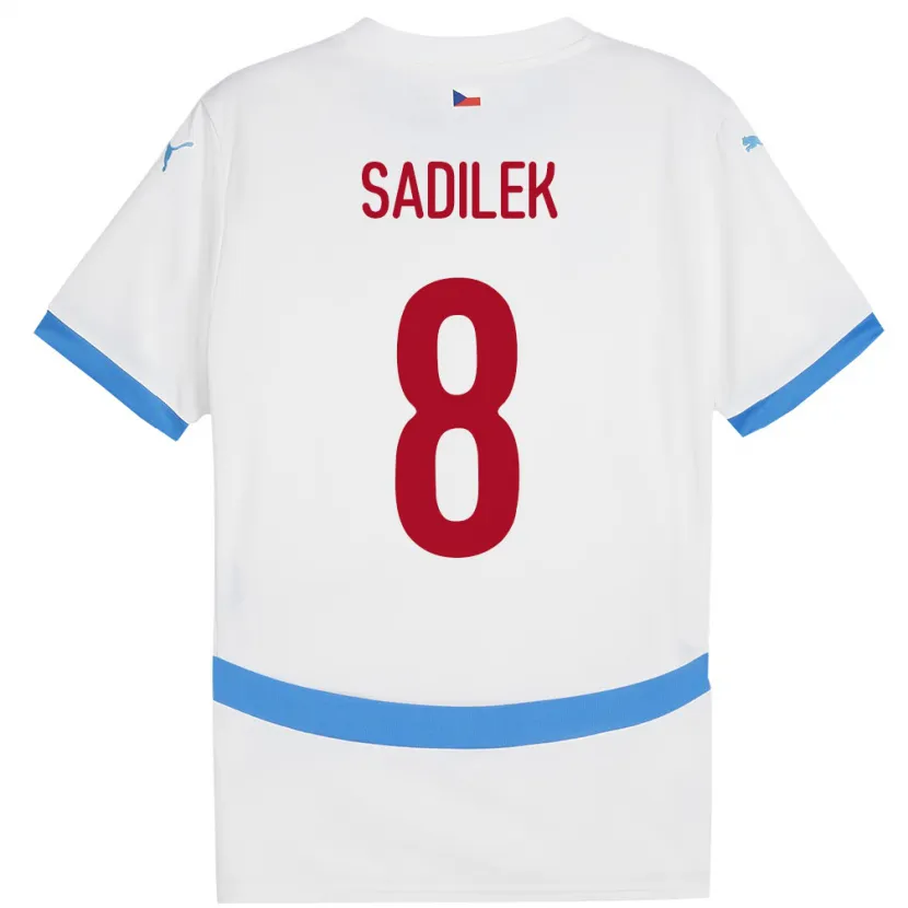 Danxen Damen Tschechien Michal Sadílek #8 Weiß Auswärtstrikot Trikot 24-26 T-Shirt