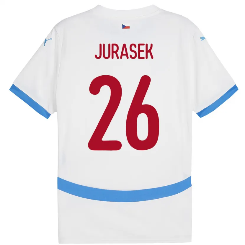 Danxen Damen Tschechien Matej Jurasek #26 Weiß Auswärtstrikot Trikot 24-26 T-Shirt