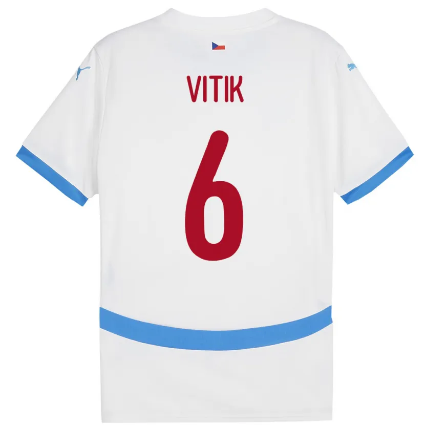 Danxen Damen Tschechien Martin Vitík #6 Weiß Auswärtstrikot Trikot 24-26 T-Shirt