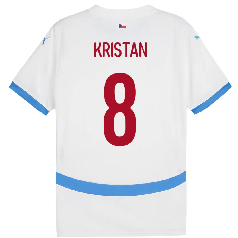 Danxen Damen Tschechien Jakub Kristan #8 Weiß Auswärtstrikot Trikot 24-26 T-Shirt