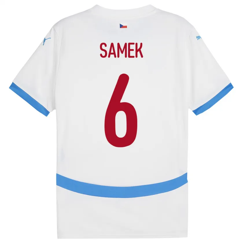 Danxen Damen Tschechien Daniel Samek #6 Weiß Auswärtstrikot Trikot 24-26 T-Shirt