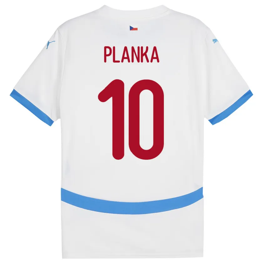 Danxen Damen Tschechien David Planka #10 Weiß Auswärtstrikot Trikot 24-26 T-Shirt